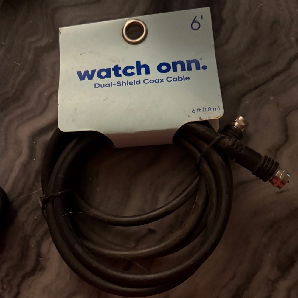 Watch Onn. Black Dual-Shield Coax Cable